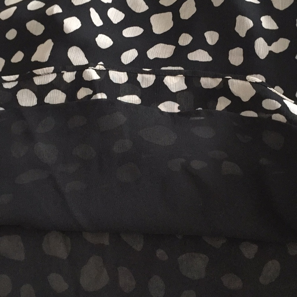 Vintage Loft Black Silver Pattern Polyester Blouse - image 8